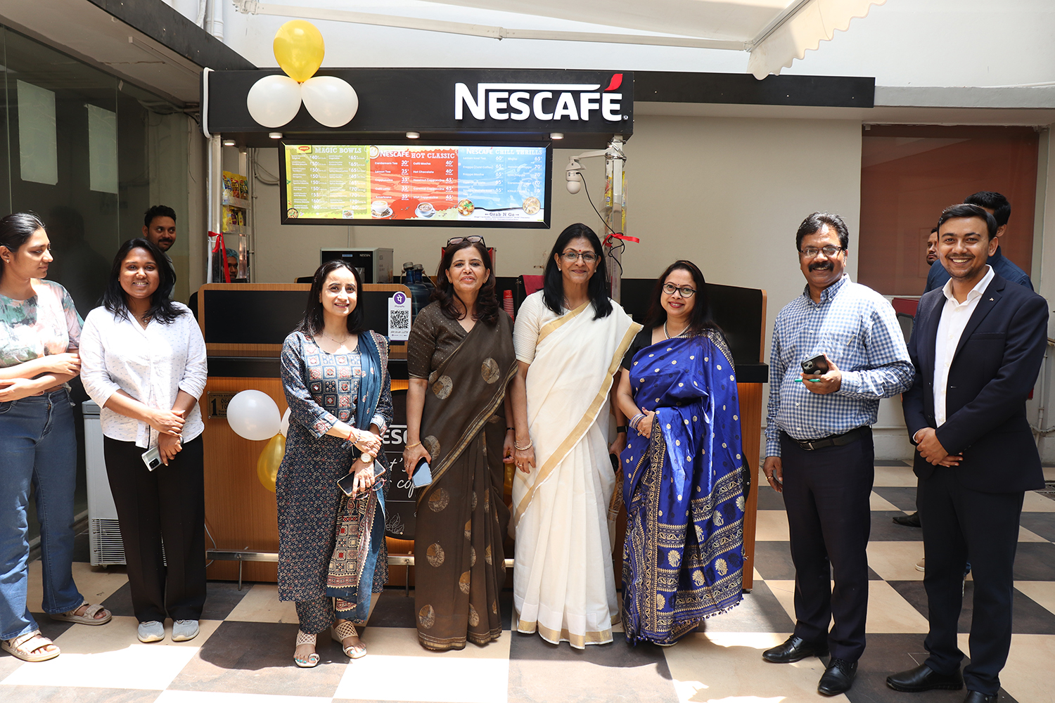 Inaugurating the campus Nescafé corner with colleagues
