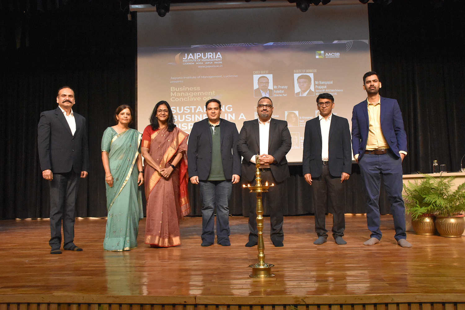 Lamp lighting at the Business Management Conclave, Jaipuria Lucknow